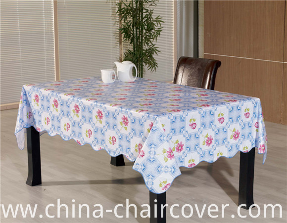 New Design Vinyl Material PVC Printed Table Cover Nonwoven Backing Tablecover